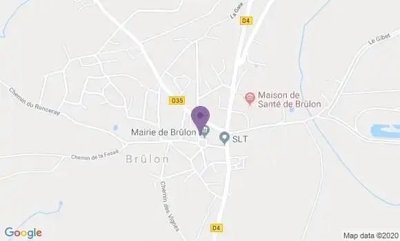 Localisation Crédit Agricole Agence de Brûlon