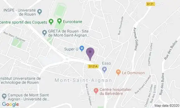 Localisation Crédit Agricole Agence de Mont Saint Aignan