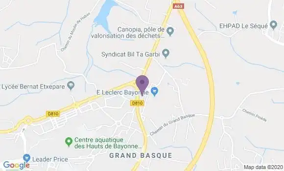 Localisation Crédit Agricole Agence de Bayonne Grand Basque