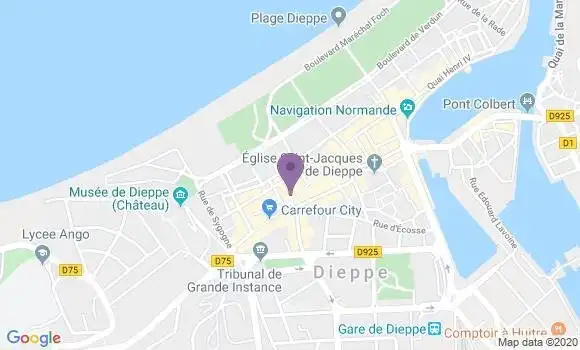 Localisation Crédit Agricole Agence de Dieppe