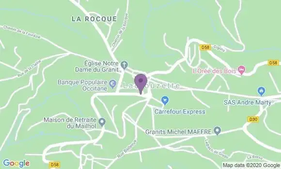 Localisation Crédit Agricole Agence de Lacrouzette