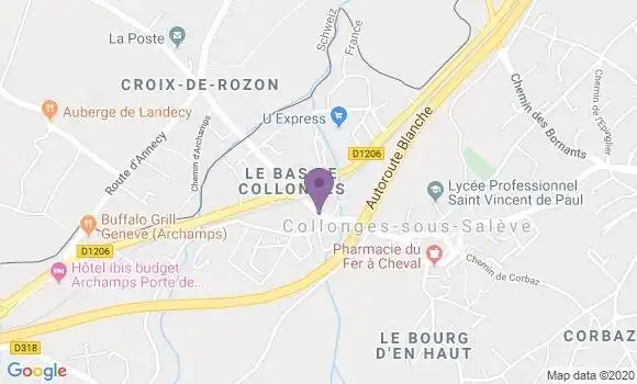 Localisation Crédit Agricole Agence de Collonges sous Salève