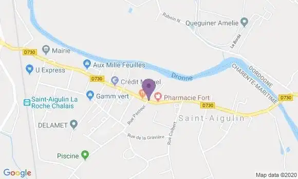 Localisation Crédit Agricole Agence de Saint Aigulin