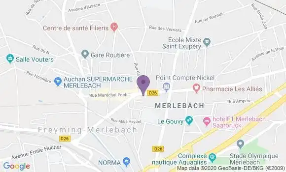 Localisation Crédit Agricole Agence de Freyming Merlebach