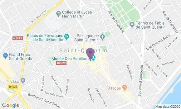 Localisation Crédit Agricole Agence de Saint Quentin Hôtel de Ville