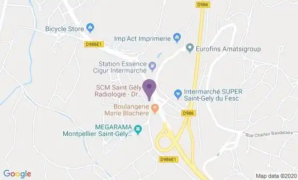 Localisation Crédit Agricole Agence de Saint Gély du Fesc les Verries