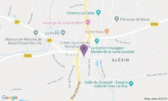 Localisation Crédit Agricole Agence de Baud