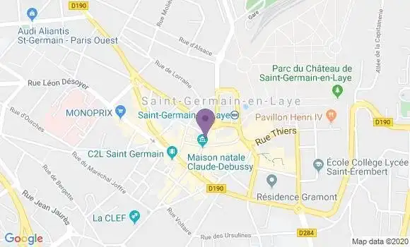 Localisation Crédit Agricole Agence de Saint Germain en Laye Château
