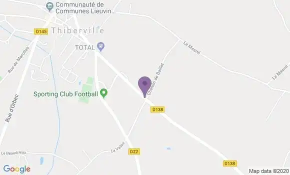 Localisation Crédit Agricole Agence de Thiberville