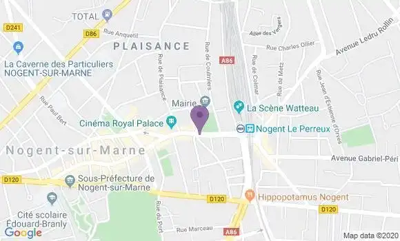 Localisation LCL Agence de Nogent sur Marne Hôtel de Ville