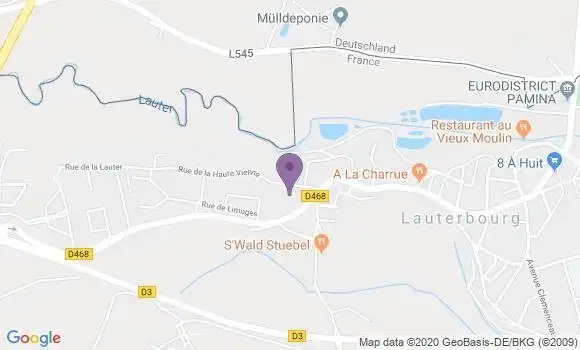 Localisation Crédit Agricole Agence de Lauterbourg