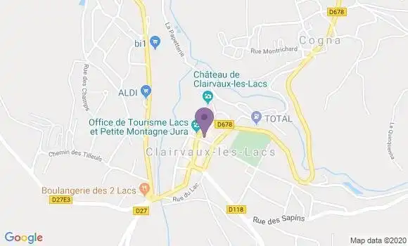 Localisation Crédit Agricole Agence de Clairvaux les Lacs