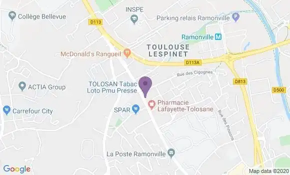 Localisation Crédit Agricole Agence de Ramonville Saintagne