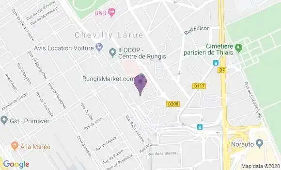Localisation Crédit Agricole Agence de Chevilly Larue Rungis