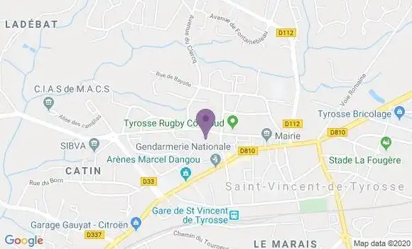 Localisation Crédit Agricole Agence de Saint Vincent de Tyrosse