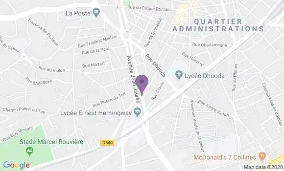 Localisation Crédit Agricole Agence de Nîmes Jean Jaurès