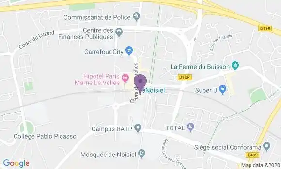 Localisation Crédit Agricole Agence de Noisiel les Luzards