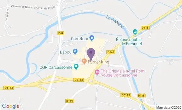 Localisation Crédit Agricole Agence de Carcassonne Pont Rouge