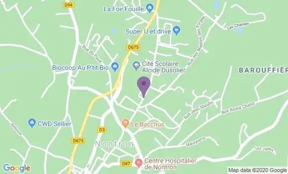 Localisation Crédit Agricole Agence de Nontron