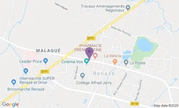 Localisation Crédit Agricole Agence de Renaze