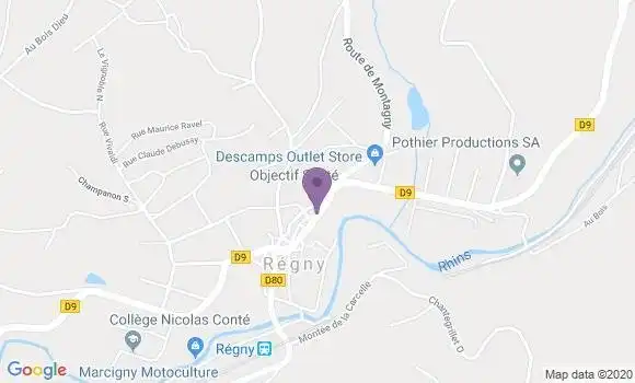 Localisation Crédit Agricole Agence de Regny
