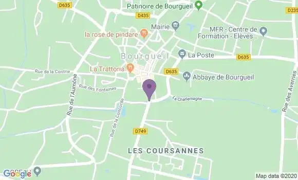 Localisation Crédit Agricole Agence de Bourgueil