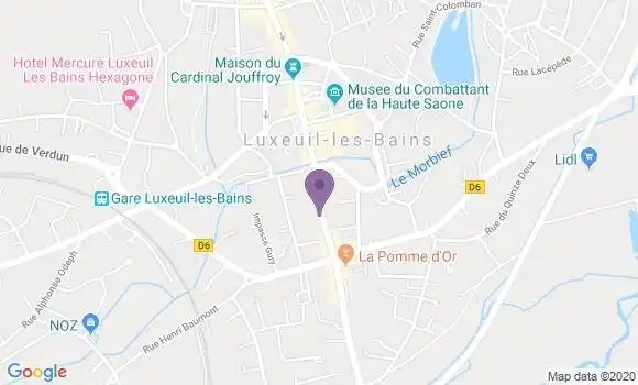 Localisation Crédit Agricole Agence de Luxeuil les Bains