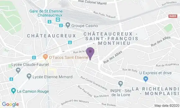 Localisation Crédit Agricole Agence de Saint Etienne Saint François
