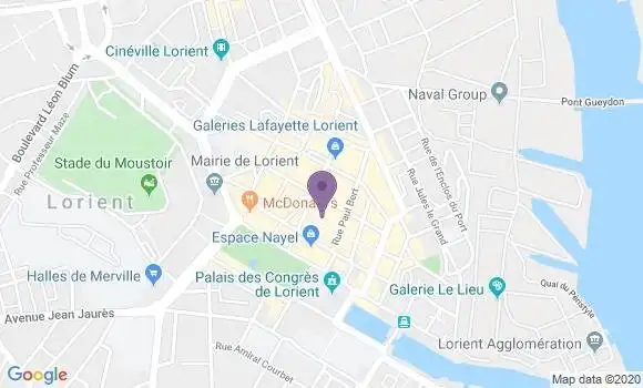 Localisation Crédit Agricole Agence de Lorient Port