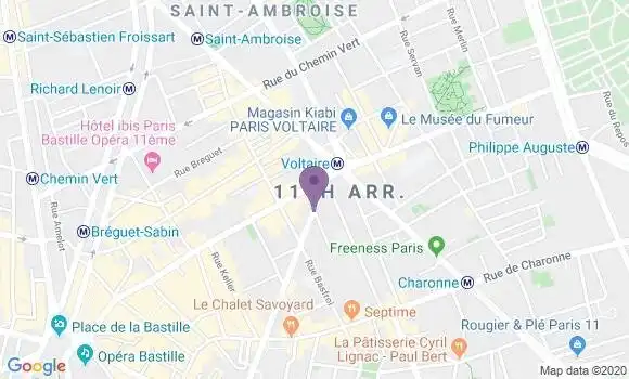 Localisation LCL Agence de Paris Roquette