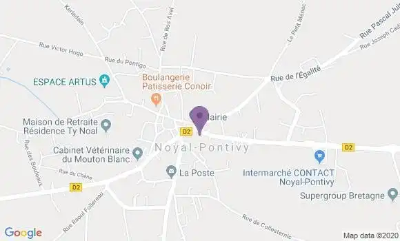 Localisation Crédit Agricole Agence de Noyal Pontivy