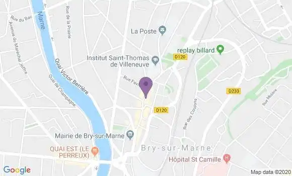 Localisation Crédit Agricole Agence de Bry sur Marne