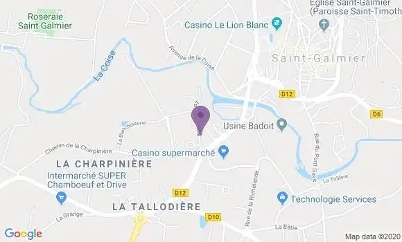 Localisation Crédit Agricole Agence de Saint Galmier Source