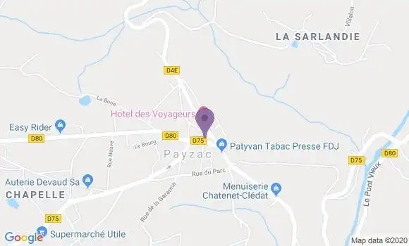 Localisation Crédit Agricole Agence de Payzac