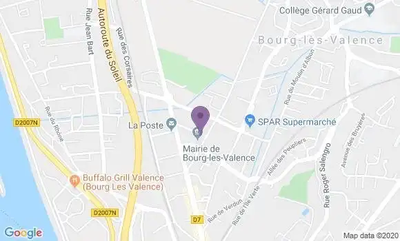 Localisation Crédit Agricole Agence de Bourg lès Valence