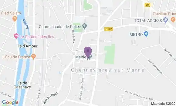 Localisation LCL Agence de Chennevières sur Marne