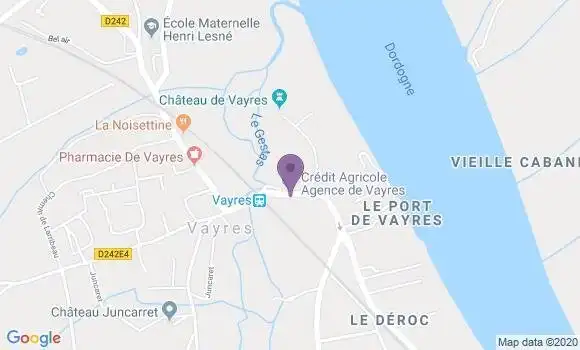 Localisation Crédit Agricole Agence de Vayres