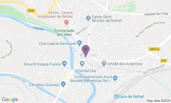 Localisation Crédit Agricole Agence de Rethel