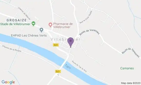 Localisation Crédit Agricole Agence de Villebrumier