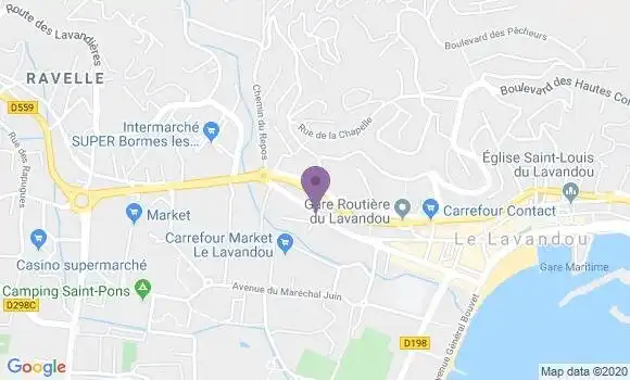 Localisation Crédit Agricole Agence de Le Lavandou