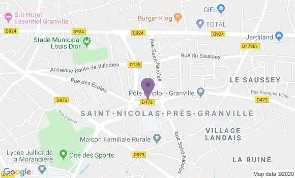 Localisation Crédit Agricole Agence de Granville Saint Nicolas