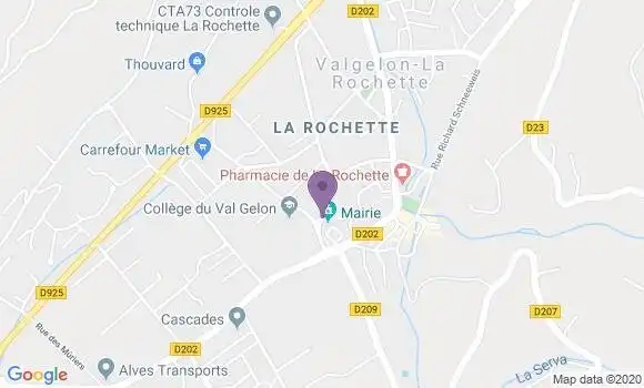 Localisation Crédit Agricole Agence de La Rochette