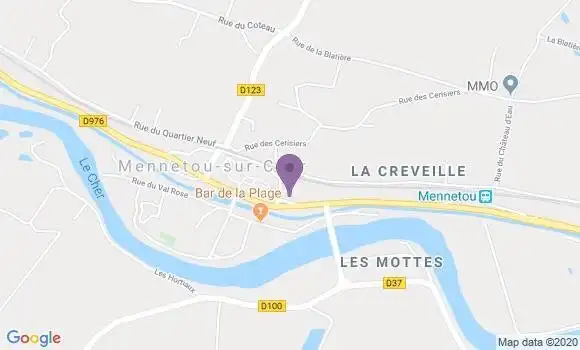Localisation Crédit Agricole Agence de Mennetou sur Cher