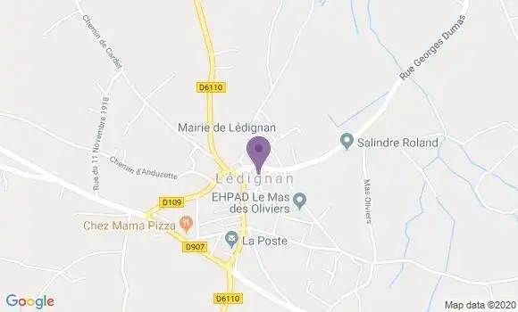 Localisation Crédit Agricole Agence de Lédignan