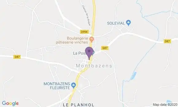 Localisation Crédit Agricole Agence de Montbazens