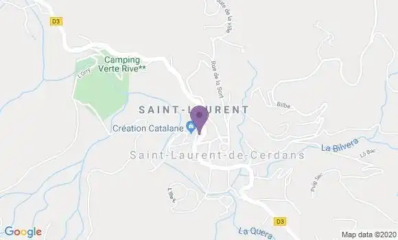 Localisation Crédit Agricole Agence de Saint Laurent de Cerdans