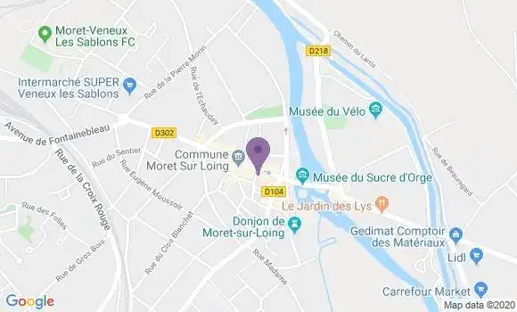 Localisation Crédit Agricole Agence de Moret sur Loing