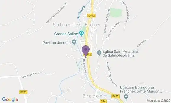 Localisation Crédit Agricole Agence de Salins les Bains