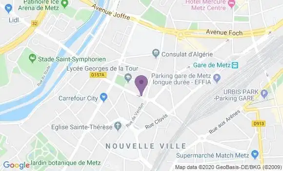 Localisation Crédit Agricole Agence de Metz Sainte Thérèse