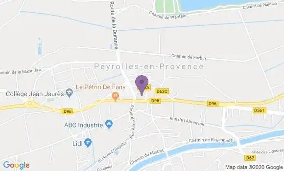 Localisation Crédit Agricole Agence de Peyrolles en Provence